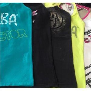 Include 5 different color Zumba instructor tops.